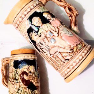 Japanese / German Drinking Steins ( set of 2 )
